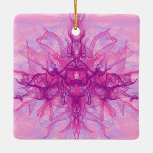 PINK SMOKE - Moderne en abstracte fractale kunst - Keramisch Ornament (Achterkant)