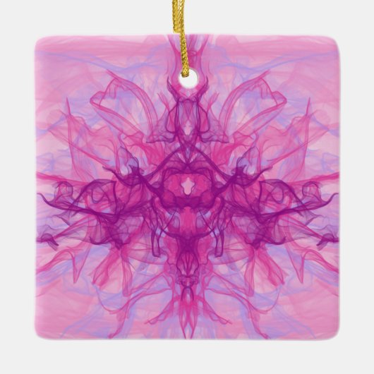 PINK SMOKE - Moderne en abstracte fractale kunst - Keramisch Ornament (Voorkant)