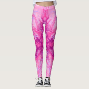 PINK SMOKE - Moderne en abstracte fractale kunst - Leggings