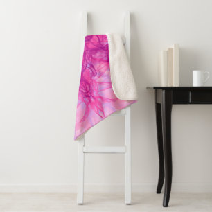 PINK SMOKE - Moderne en abstracte fractale kunst - Sherpa Deken