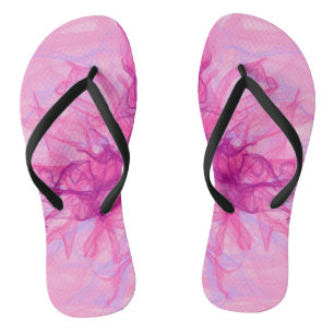 PINK SMOKE - Moderne en abstracte fractale kunst - Teenslippers