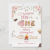 Pink S'more Fille 1er Anniversaire Invitation Anni (Devant)