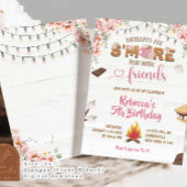 Pink S'more Fun Girl Anniversaire Invitation Anniv