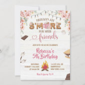 Pink S'more Fun Girl Anniversaire Invitation Anniv (Devant)