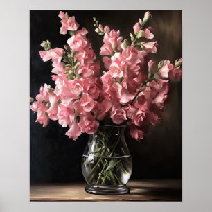 Pink Snapdragon Fleurs Art Imprimer Poster