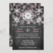 Pink Snowboard Style Faire-part de mariage (Devant / Derrière)