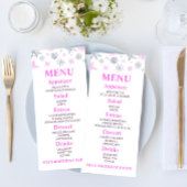 Pink Snowflake Anniversaire Fête Menu Aliments