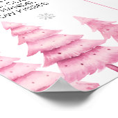 Pink Snowflake Anniversaire Jalon Poster photo (Coin)