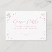 Pink Snowflake Baby shower Luier Raffle Ticket Informatiekaartje (Voorkant)