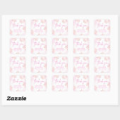 Pink Snowflake-Baby shower Vierkante Sticker (Vel)