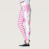 Pink Snowflake Christmas Leggings (Gauche)