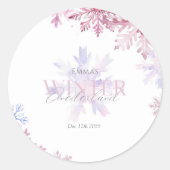 Pink Snowflake Envelope Seal Sticker Winter  (Voorkant)