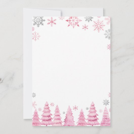 Pink Snowflake hiver Anniversaire heure Carte Caps (Dos)