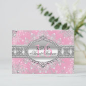 Pink Snowflake hiver Wonderland Sweet 16 RSVP (Debout devant)