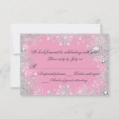 Pink Snowflake hiver Wonderland Sweet 16 RSVP (Dos)