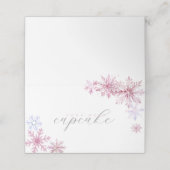 Pink Snowflake Tent Menu Card  (Extérieur déplié)