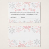 Pink Snowflakes Baby shower Devinez Combien De Jeu (Devant & derrière)