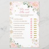 Pink Snowflakes Floral zei dat ze Kaart van games (Voorkant)