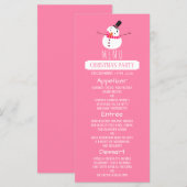 Pink Snowman, Menu de fête de Noël (Devant / Derrière)