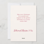 Pink Snowman Vintage Noël Appartement Carte de vac (Dos)