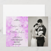 Pink Snows Cloud bruiloft uitnodigingen met foto (Voorkant / Achterkant)