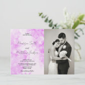 Pink Snows Cloud Wedding Invitations avec photo (Debout devant)