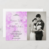 Pink Snows Cloud Wedding Invitations avec photo (Devant / Derrière)