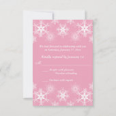 Pink Snowy Chalkboard Style Mariage Carte RSVP (Dos)