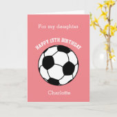 Pink soccer Sport 15e Anniversaire Carte (Fleur jaune)