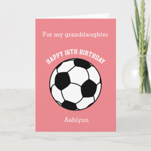 Pink Soccer Sport 16e carte d'anniversaire