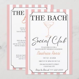 Pink Social Country Club Bachelorette Weekend Kaart