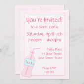 Pink Soda Party Kaart (Voorkant / Achterkant)