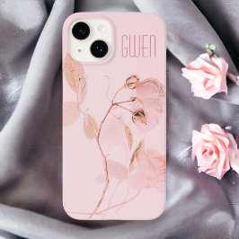 Pink Soft Floral, op maat gemaakt iPhone 13 Hoesje
