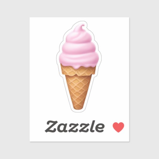 Pink Soft Serve Ice Cream Emoji Sticker (Vel)