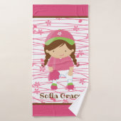 Pink Softball Girls Enfants Serviette de bain pers (Serviette de bain)