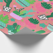 Pink Southwestern Cactus Pattern Sweet 16 Party Cadeaupapier (Hoek)