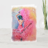 PINK SPANISH DANCER WENSKAART