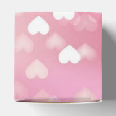 Pink Sparkle Hearts Pattern Heart Favor Box Bedankdoosjes (Bovenkant)