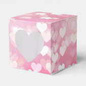 Pink Sparkle Hearts Pattern Heart Favor Box Bedankdoosjes (Voorkant Zijde)