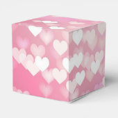 Pink Sparkle Hearts Pattern Heart Favor Box Bedankdoosjes (Achterkant)