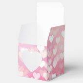 Pink Sparkle Hearts Pattern Heart Favor Box Bedankdoosjes (Geopend)