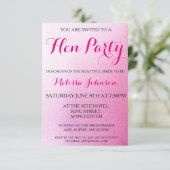 Pink Sparkle Hen Party Uitnodiging (Staand voorkant)