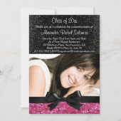 Pink Sparkle look Bow Photo Graduation Invitation (Devant)