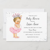Pink Sparkle Princess Baby shower Uitnodiging (Voorkant)