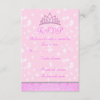 Pink Sparkle Princess RSVP Kaartje