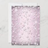 Pink Sparkle Tiara & Hearts Quinceanera Invitation (Dos)