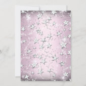 Pink Sparkle Tiara Stars Quinceanera Invitation (Dos)