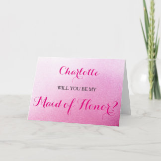 Pink Sparkle Wil je mijn Maid of Honor-Kaart zijn?