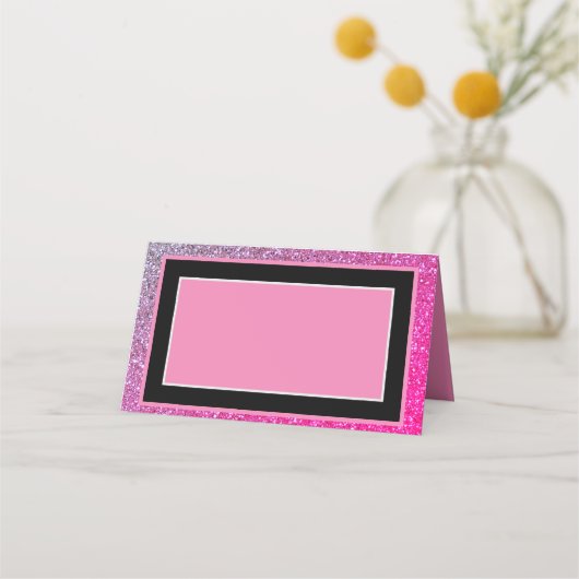 Pink Sparkles Place Card (Voorkant)