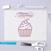Pink Sparkly Birthday Cupcake-papier Tissuepapier (Craft)